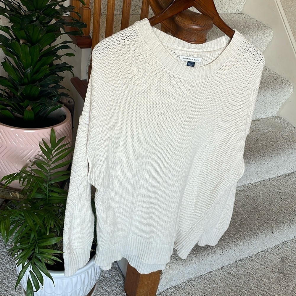American Eagle Outfitters Cream Sweater